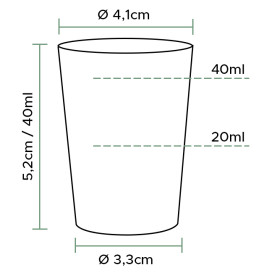Plastic PS Shotje Geïnjecteerde glascider transparant 40 ml (2000 stuks)