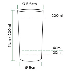 Plastic PS beker Geïnjecteerde glascider Whisky 200 ml (10 stuks)