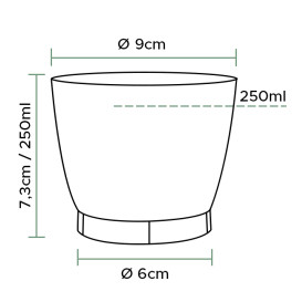 Plastic PS beker Geïnjecteerde glascider "Cool beker PS" 250 ml (25 stuks) 