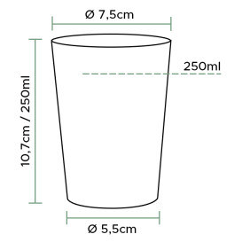 Plastic PS beker transparant 250 ml (50 stuks)