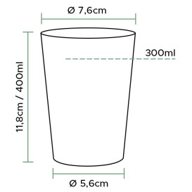 Plastic PS beker Geïnjecteerde glascider transparant 400ml (25 stuks)