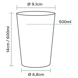 Plastic PS beker Geïnjecteerde glascider transparant 600ml (30 stuks)
