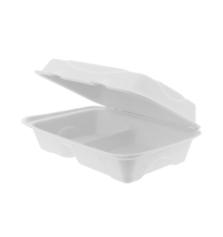 Suikerriet Gescharnierd Container wit 2C 23x15x7,5cm (50 stuks) Suikerriet Gescharnierd Container wit 2C 23x15x7,5cm (50 stuks)