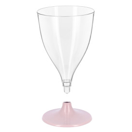 Herbruikbare PS Beker Water/Wijn Roze Voet 200ml 2P (6 Eenheden)