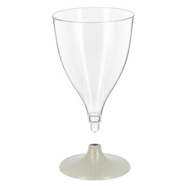 Herbruikbare PS Beker Water/Wijn Grijs Voet 200ml 2P (48 Eenheden)