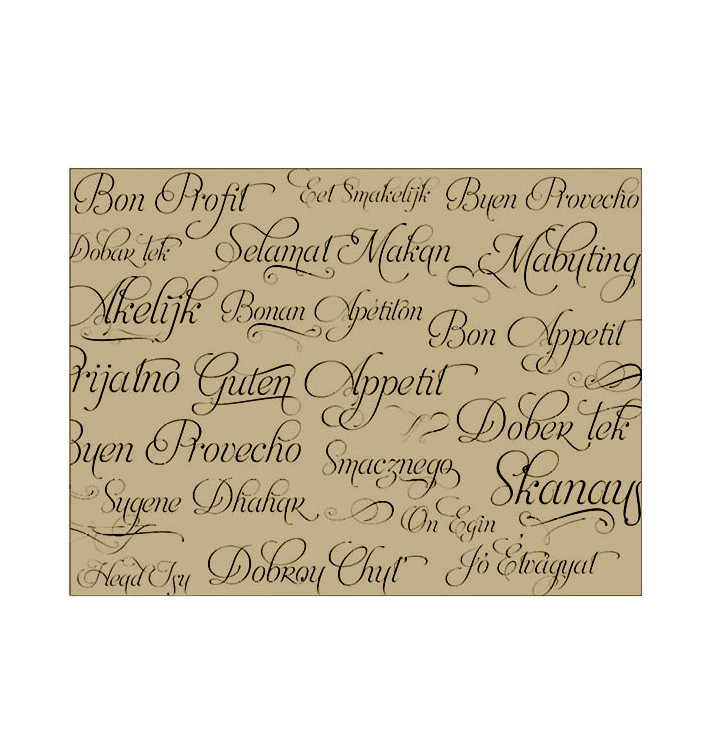 Papieren Placemats 30x40cm kraft "Buen Provecho" 40g (1000 stuks) Papieren Placemats 30x40cm kraft "Buen Provecho" 40g (1000 stuks)
