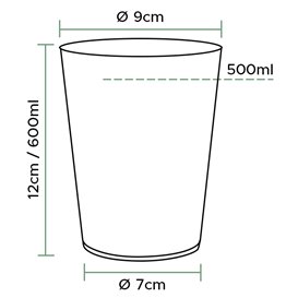 Plastic pint PP glas Geïnjecteerde glascider 600 ml (25 stuks)