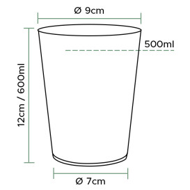 Plastic pint PP glas Geïnjecteerde glascider 600 ml (450 stuks)