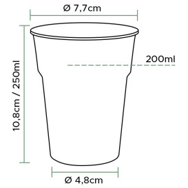 Plastic pint PP glas transparant 200 ml (40 stuks)