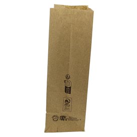 Papieren zak zonder handvat kraft bruin 45g/m² 12+8x24cm (25 stuks)
