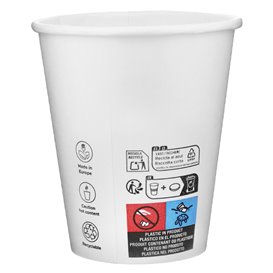 Papieren beker wit 9 Oz/280ml Ø8,1cm (600 stuks)
