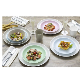 Herbruikbare Bord Durable PP Mineraal Wit Ø27,5cm (54 stuks) 