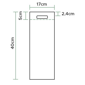 Niet geweven tas met gestanste handgrepen zwart 17+10x40cm (200 stuks)