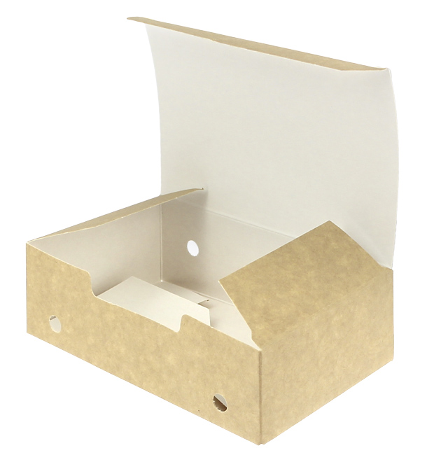 Papieren take-out doos medium maat kraft 1,45x0,90x45cm (450 stuks)