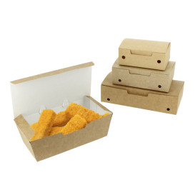 Papieren take-out doos medium maat kraft 1,45x0,90x45cm (450 stuks)