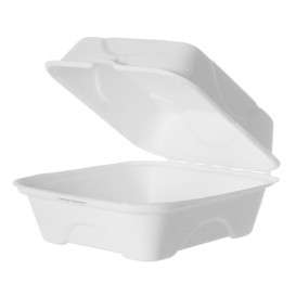 Suikerriet Burger Box wit 15x15x8cm (50 stuks)