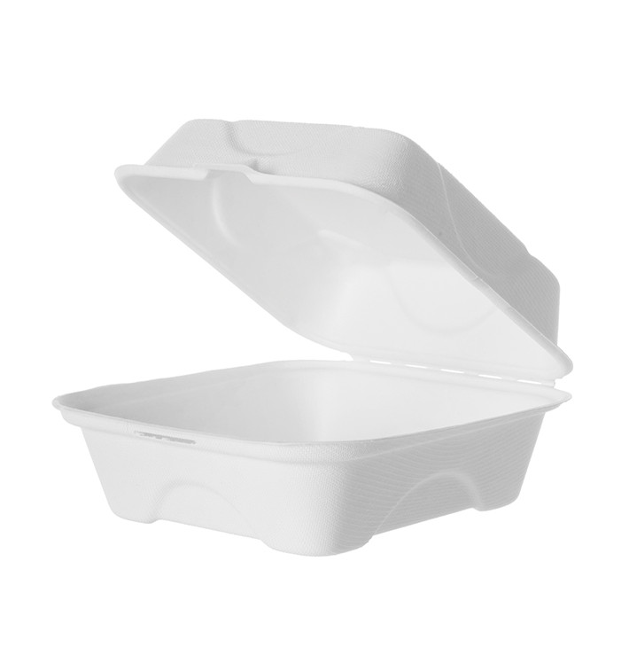 Suikerriet Burger Box wit 15x15x8cm (50 stuks) Suikerriet Burger Box wit 15x15x8cm (50 stuks)