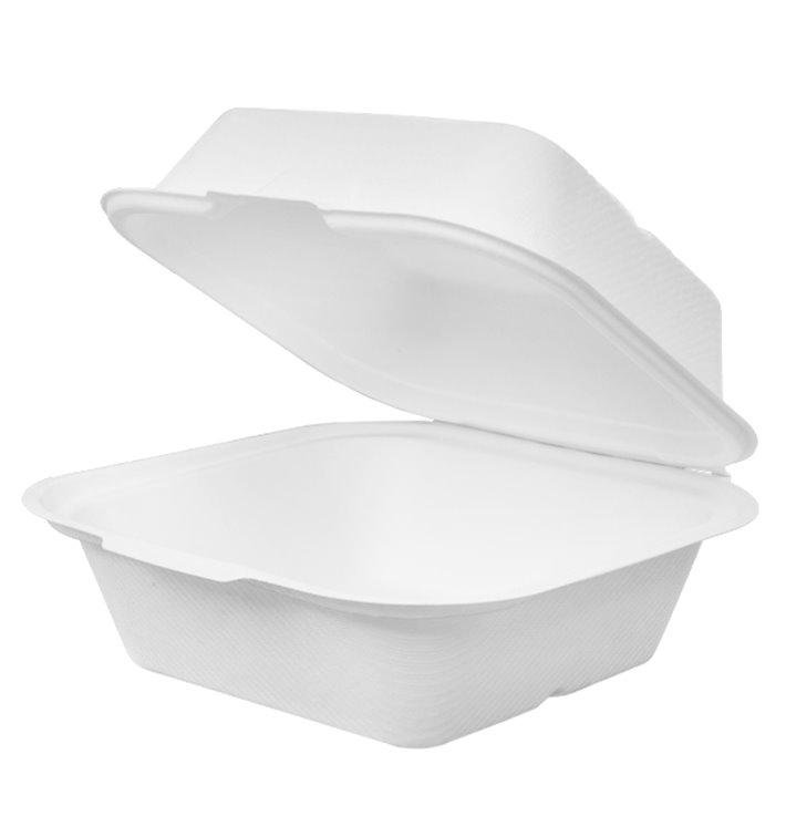 Suikerriet Burger Box wit 15x15x7,5cm (500 stuks) Suikerriet Burger Box wit 15x15x7,5cm (500 stuks)