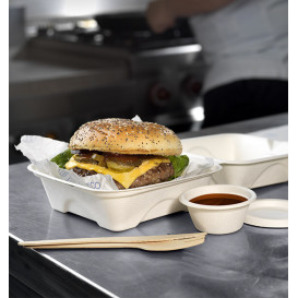 Suikerriet Burger Box wit 15x15x7,5cm (500 stuks)