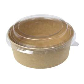 Soepkom Karton Kraft-Kraft met Deksel 550ml (50 Stuks)