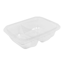 Plastic deli Container PET onverbrekelijk 2C 200/300ml 18x14x4cm (65 stuks) 