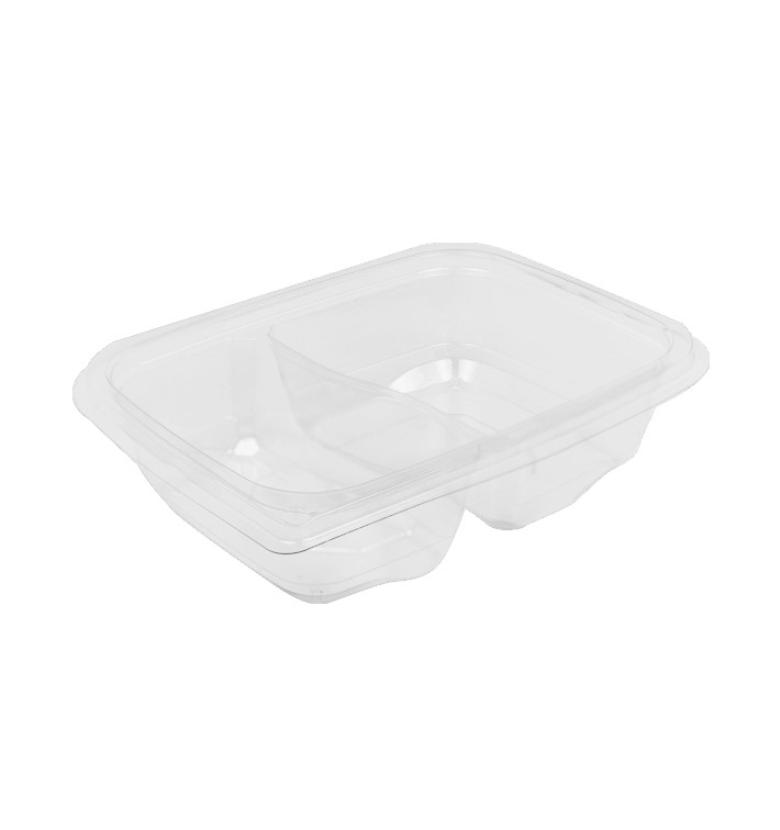 Plastic deli Container PET onverbrekelijk 2C 200/300ml 18x14x4cm (65 stuks) Plastic deli Container PET onverbrekelijk 2C 200/300ml 18x14x4cm (65 stuks)