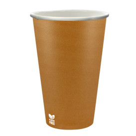 Plastic-Vrije Papieren Beker 12 Oz/360ml "Caramel" Ø8cm (50 stuks)