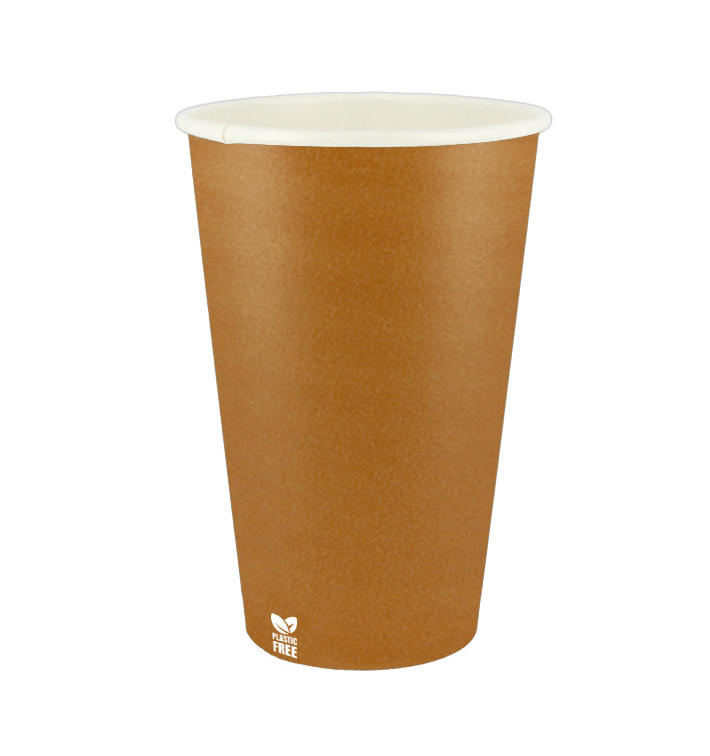 Plastic-Vrije Papieren Beker 16 Oz/480ml "Caramel" Ø9,0cm (50 stuks) Plastic-Vrije Papieren Beker 16 Oz/480ml "Caramel" Ø9,0cm (50 stuks)