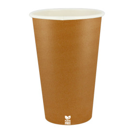 Plastic-Vrije Papieren Beker 16 Oz/480ml "Caramel" Ø9,0cm (50 stuks)