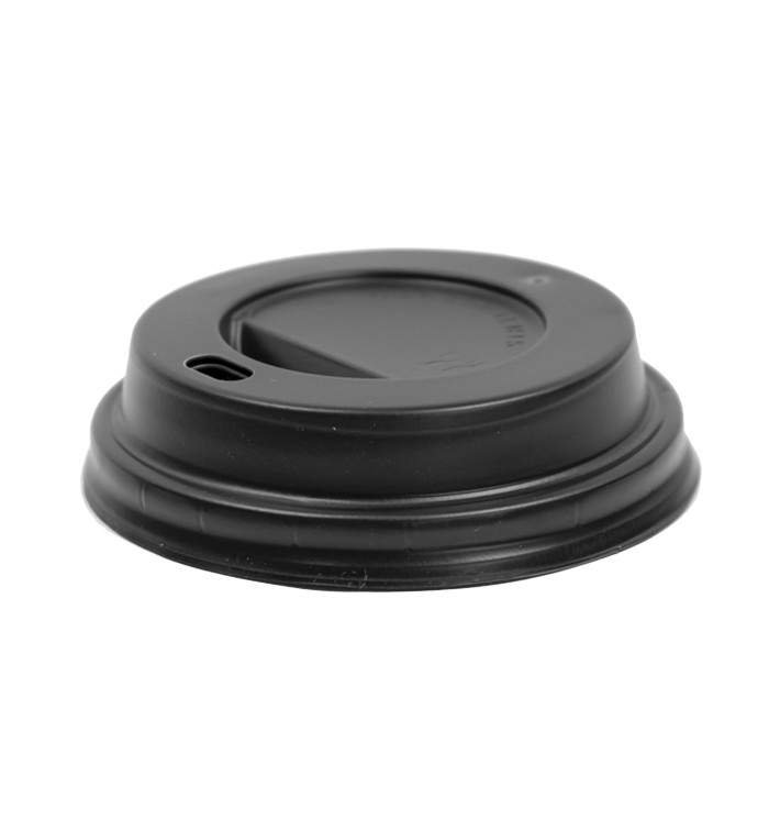 Deksel met Gat voor Papieren Beker 7Oz Zwart Ø7,2cm (1000 Stuks) Deksel met Gat voor Papieren Beker 7Oz Zwart Ø7,2cm (1000 Stuks)