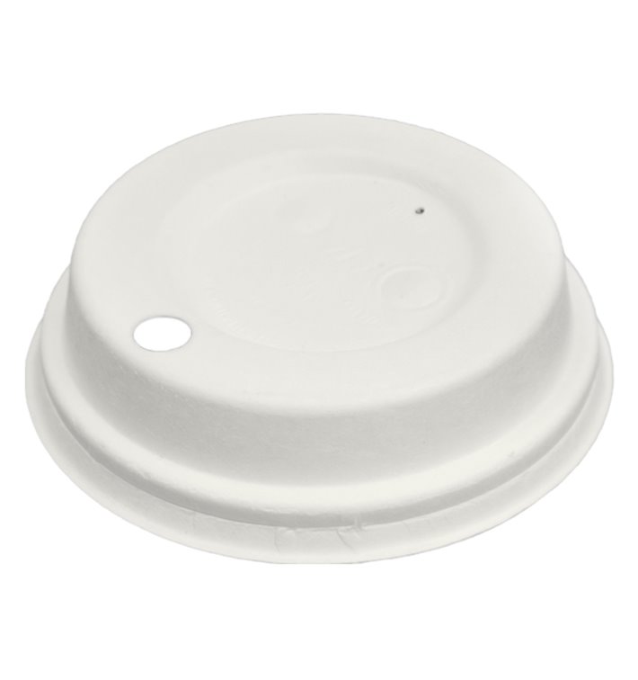 Deksel met Gat Gevormde Celstofvezel Wit Ø8cm (60 Stuks) Deksel met Gat Gevormde Celstofvezel Wit Ø8cm (60 Stuks)