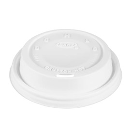 Plastic Deksel PS "Cappuccino" wit Ø8,6cm (100 stuks) 