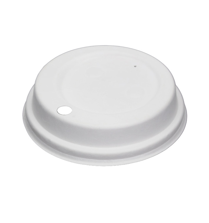 Deksel met Gat Gevormde Celstofvezel Wit Ø9cm (50 Stuks) Deksel met Gat Gevormde Celstofvezel Wit Ø9cm (50 Stuks)