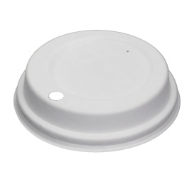 Deksel met Gat Gevormde Celstofvezel Wit Ø9cm (1.200 Stuks)