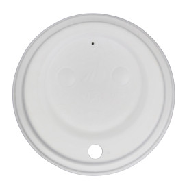Deksel met Gat Gevormde Celstofvezel Wit Ø9cm (1.200 Stuks)