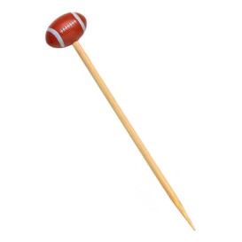 Bamboe vleespennen rugby Design 12cm (1000 stuks)