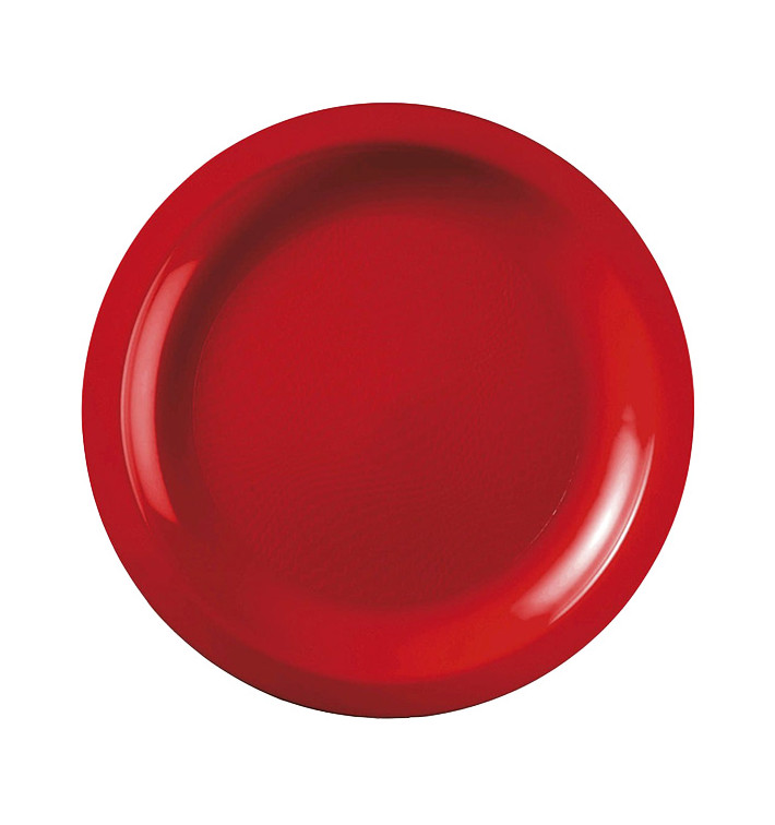 Plastic bord Plat rood "Rond vormig" PP Ø18,5cm (600 stuks) Plastic bord Plat rood "Rond vormig" PP Ø18,5cm (600 stuks)