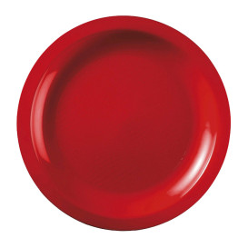 Plastic bord Plat rood "Rond vormig" PP Ø18,5cm (50 stuks) 