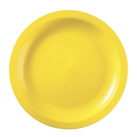 Plastic bord Plat geel "Rond vormig" PP Ø18,5cm (600 stuks)