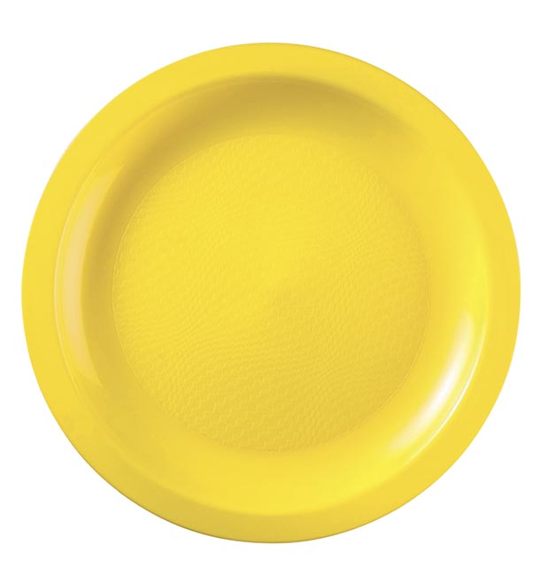 Plastic bord Plat geel "Rond vormig" PP Ø18,5cm (600 stuks)