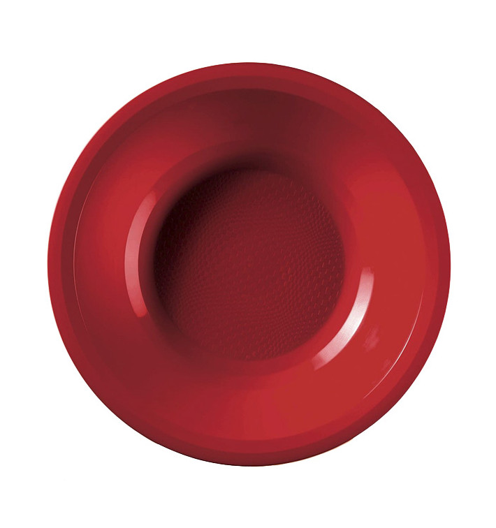 Plastic bord Diep rood "Rond vormig" PP Ø19,5 cm (600 stuks) Plastic bord Diep rood "Rond vormig" PP Ø19,5 cm (600 stuks)