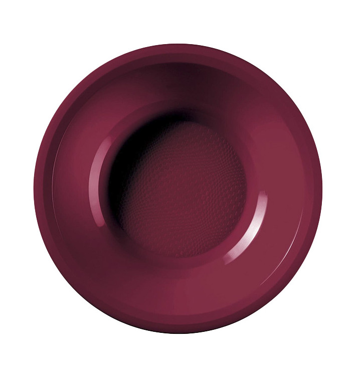 Plastic bord Diep bordeauxrood "Rond vormig" PP Ø19,5 cm (600 stuks) Plastic bord Diep bordeauxrood "Rond vormig" PP Ø19,5 cm (600 stuks)