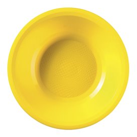 Plastic bord Diep geel "Rond vormig" PP Ø19,5 cm (50 stuks) 