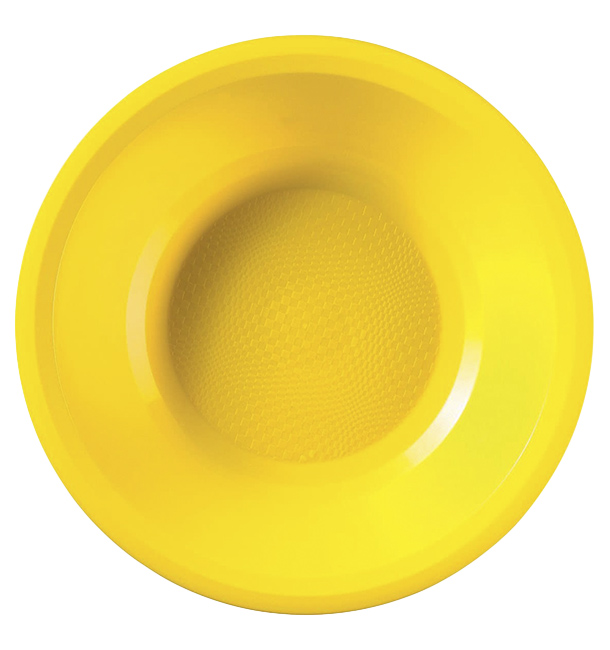 Plastic bord Diep geel "Rond vormig" PP Ø19,5 cm (600 stuks)