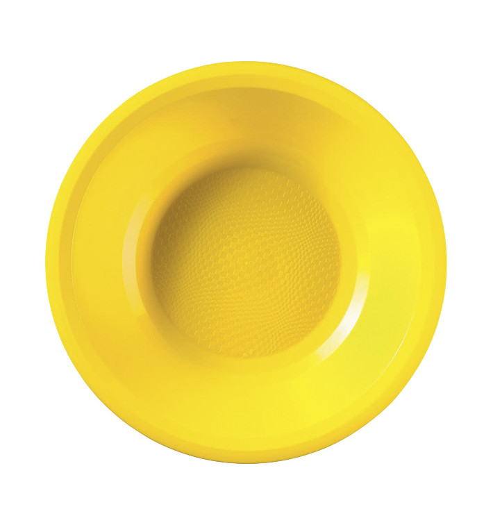 Plastic bord Diep geel "Rond vormig" PP Ø19,5 cm (600 stuks) Plastic bord Diep geel "Rond vormig" PP Ø19,5 cm (600 stuks)