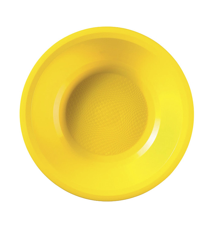 Plastic bord Diep geel "Rond vormig" PP Ø19,5 cm (600 stuks)