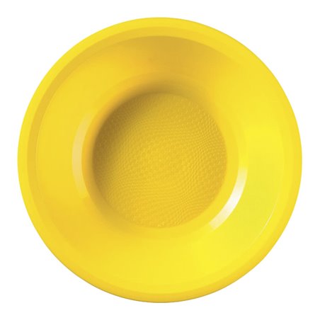 Herbruikbare harde bord Diep geel "Rond vormig" PP Ø19,5cm (600 stuks)