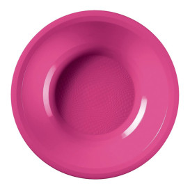 Plastic bord Diep fuchsia "Rond vormig" PP Ø19,5 cm (50 stuks) 