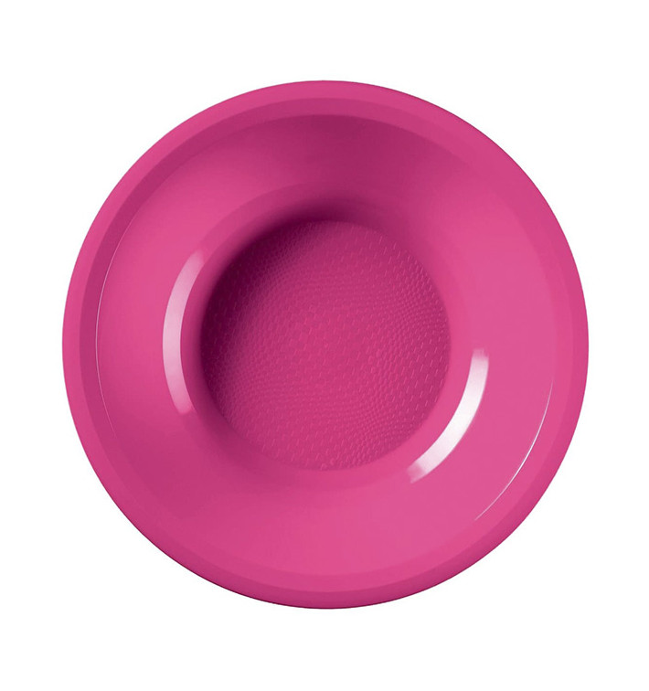 Plastic bord Diep fuchsia "Rond vormig" PP Ø19,5 cm (50 stuks) Plastic bord Diep fuchsia "Rond vormig" PP Ø19,5 cm (50 stuks)