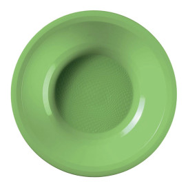 Plastic bord Diep limoengroen "Rond vormig" PP Ø19,5 cm (50 stuks) 